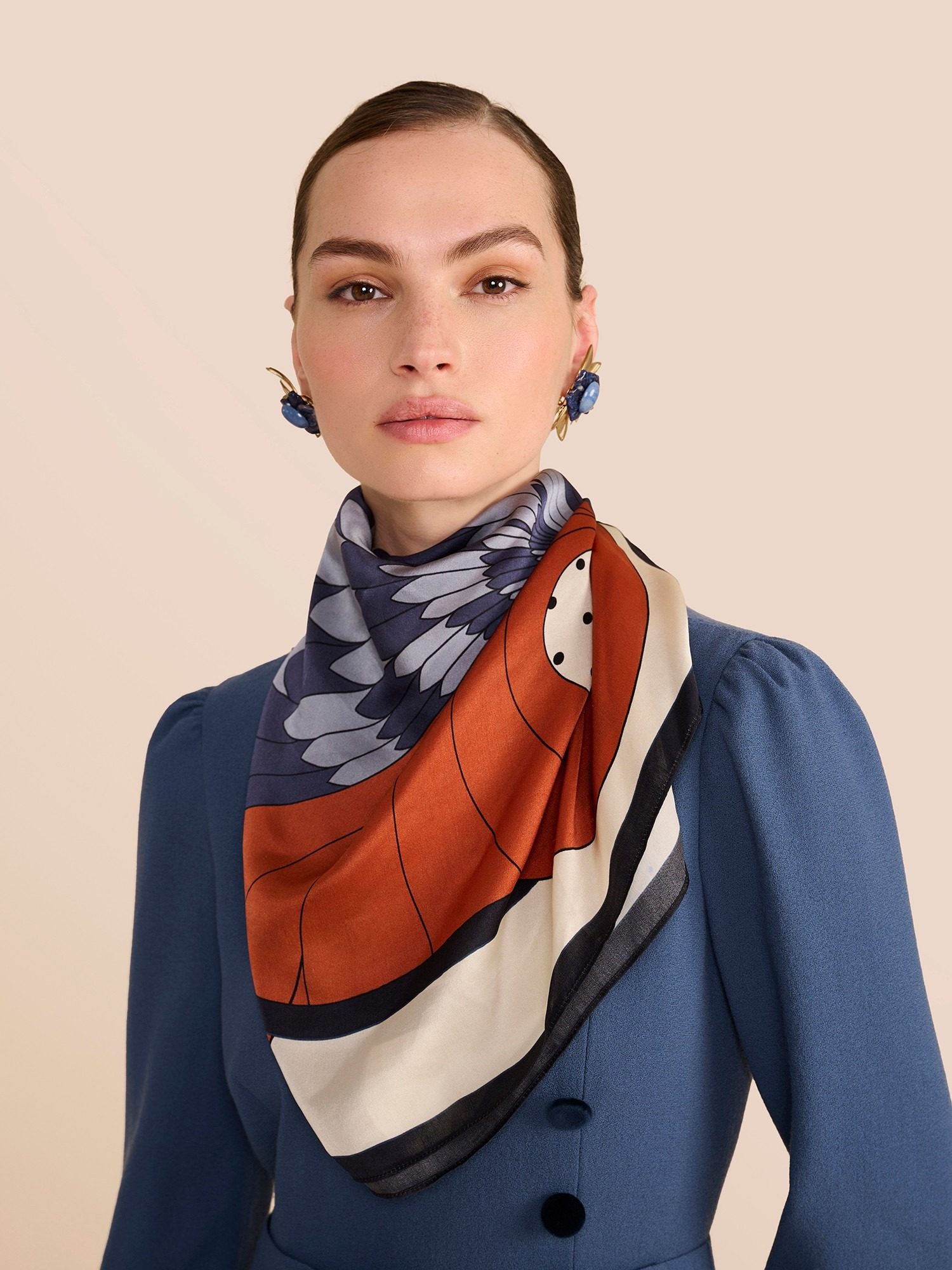 Beulah London printed silk scarf and dress ecommerce photography
