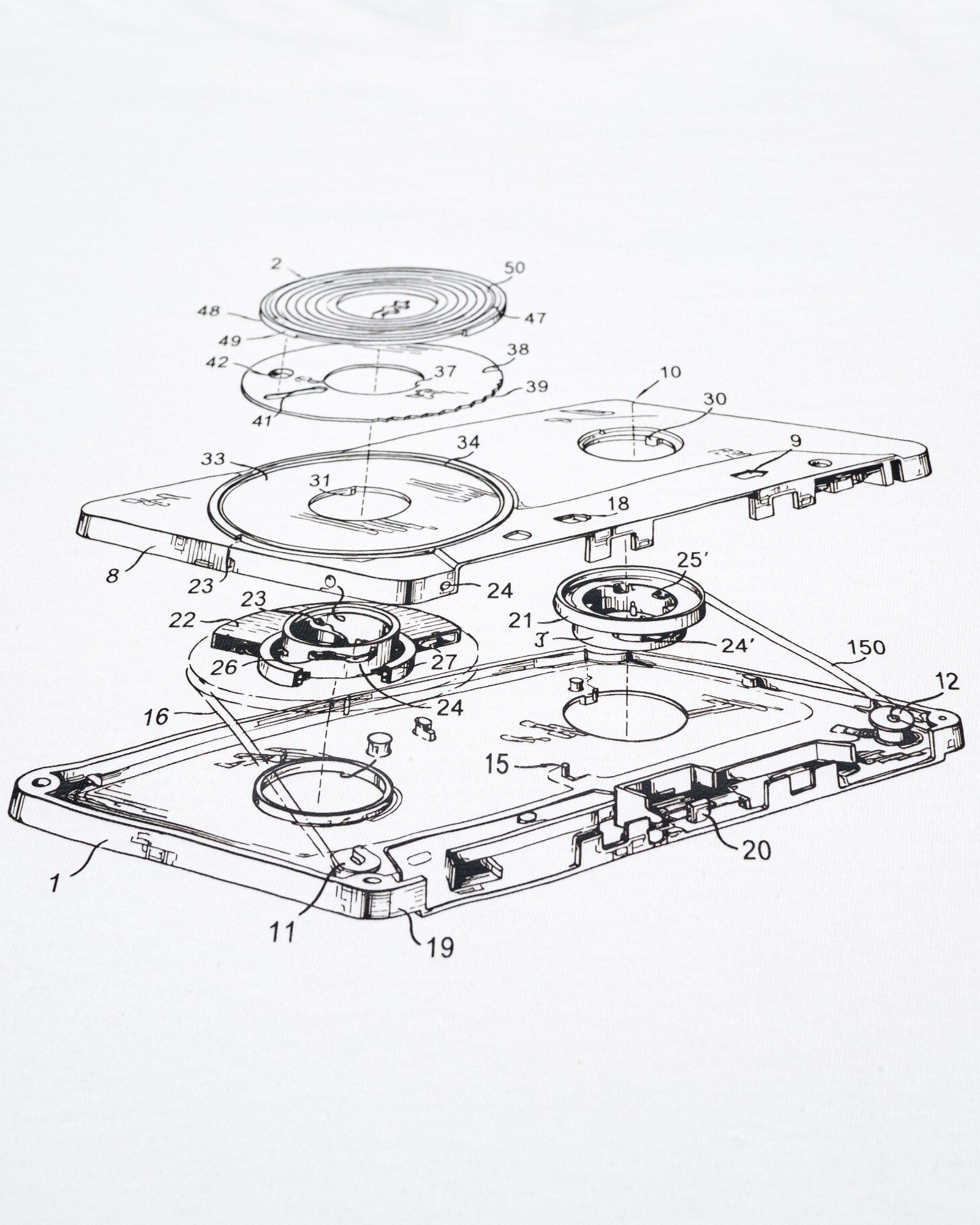 Patent drawing of a cassette tape mechanism